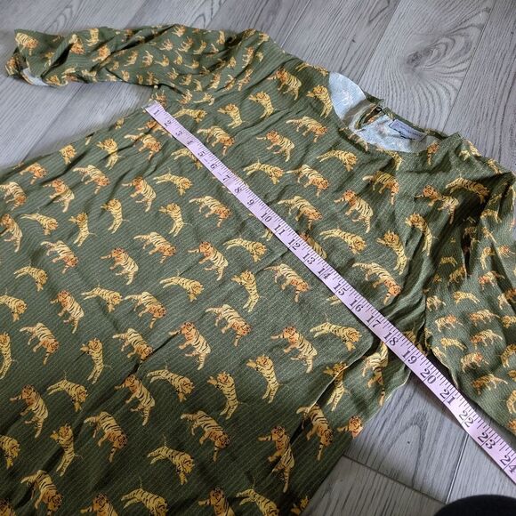 Anthropologie Conditions Apply Luisetta Tiger Print Tunic Dress Size Medium - Picture 4 of 10